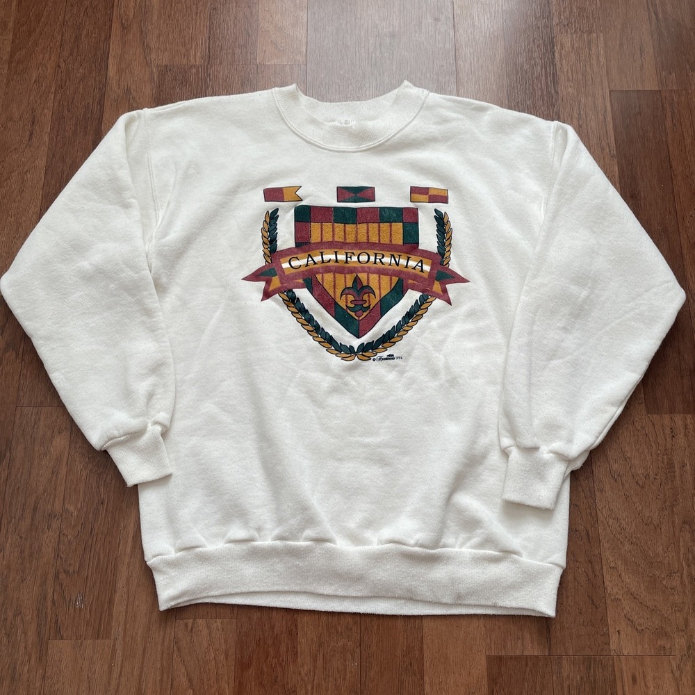 Vintage California Graphic Crewneck White Medium VTG Hazelwoods 1994 Unisex